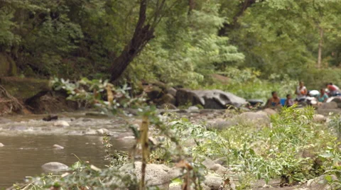 Water on earth river laundry Stock Footage 43110686