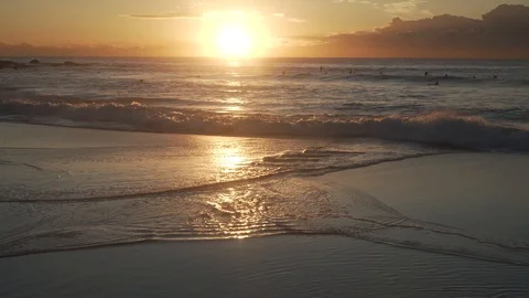 Water eddies at dawn on beach Stock Footage 107074640