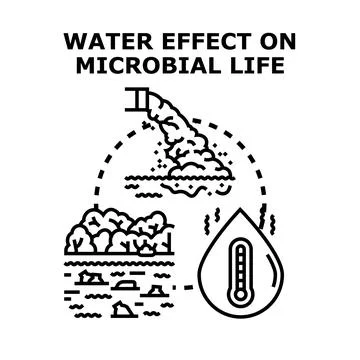 Water effect on microbial life concept vector Stock Illustration