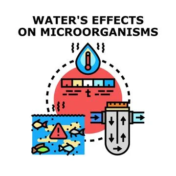 Water effects on microorganisms cleaning and testing 스톡 일러스트