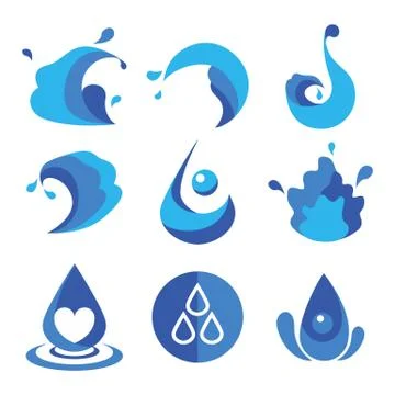 Water Element Visual Design Set Stock Illustration