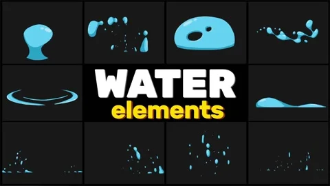 Water Elements After Effects stock