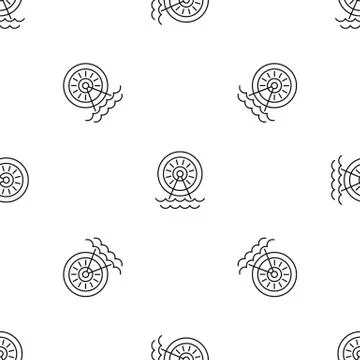 Water energy wheel pattern seamless vector Stock Illustration