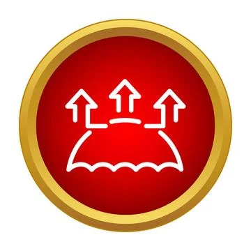Water evaporating from a surface in red circle icon Illustrazione stock