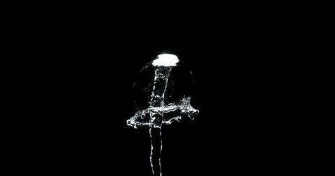 Water Exploding and Splashing against Black Background Stock Photos