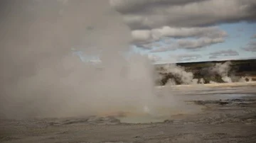 Water Exploding from Geyser in Yellowstone Stock Footage 86089417