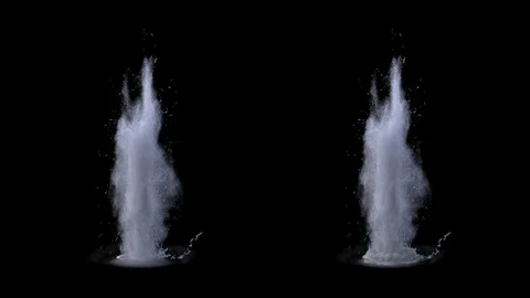 Water explosion 2. Three front cameras pack. Alpha included. Stock Footage 93824340