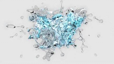 Water Explosion Alpha Channel Stock Footage 162881343