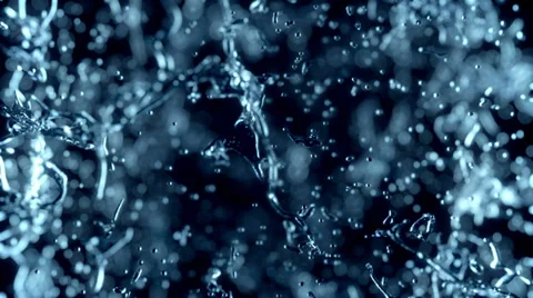 Water explosion on black (cg ,slow motion,with alpha matte, full hd) Stock Footage