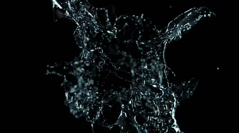 Water explosion on black Stock Footage
