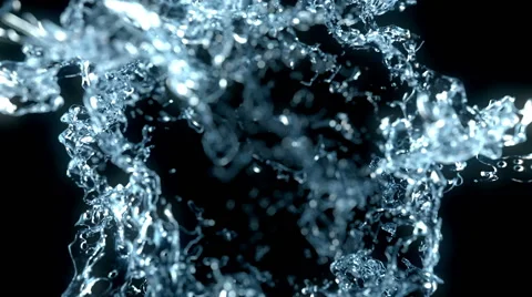 Water explosion on black Stock Footage