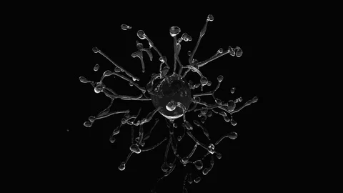 Water explosion (cg ,slow motion,with alpha matte, full hd, 4K) Stock Footage 87885723