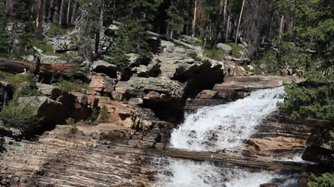 Water fall up and over Stock Footage 24924544