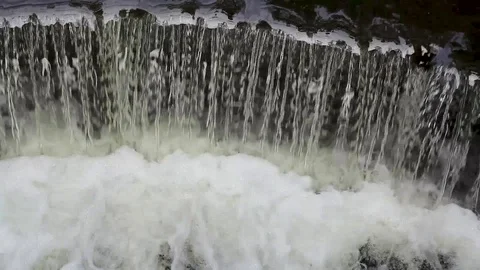 Water Fall Cascades into a River Stock Footage 116183367