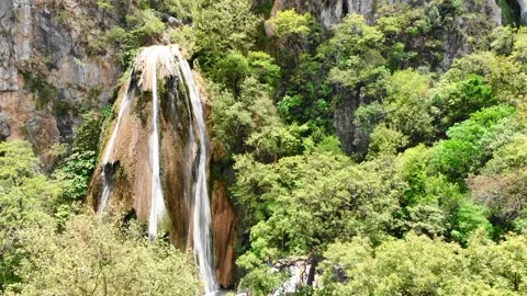 Water fall cola de caballo mty 2 Stock Footage 208206915