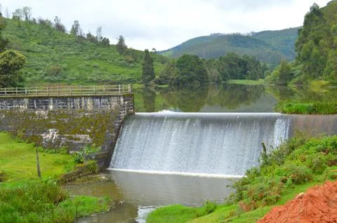Water fall in a dam Stock Photos