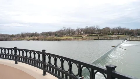 Water Fall at Dam White Rock Lake Texas Stock Footage 271136729