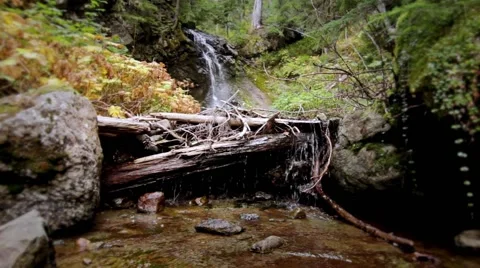 Water fall from a distance Stock Footage 43221020