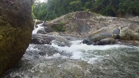 Water fall flow in the tropical mountains Stock Footage 122018628