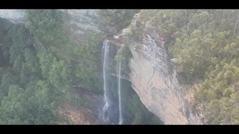 Water fall jamison valley in the blue mountains Stock Footage 279028909