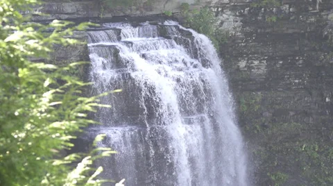 Water Fall Pan Down Med shot Super Slow Motion 240FPS Video stock 31241591