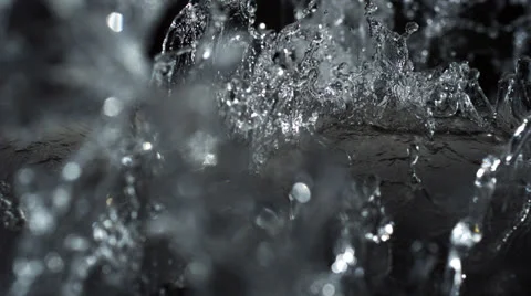 Water fall on steel sheet, Slow Motion Stock Footage 31819587