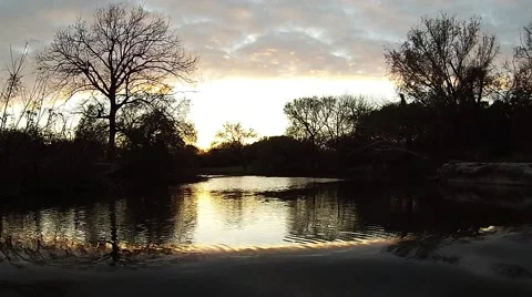 Up the water fall at sunset Video stock 48002235