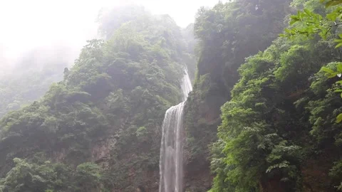 Water fall in Three Gorges Bamboo Sea Ecology Scenic Spot, Maopingzhen, Zigui Stock Footage 136527674