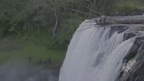 Water Fall Tracking from Above Slow Mo Vídeos de archivo 83660197