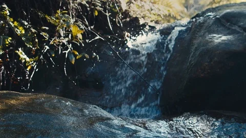 Water fall in the wilderness in slow motion Stock Footage 119134802