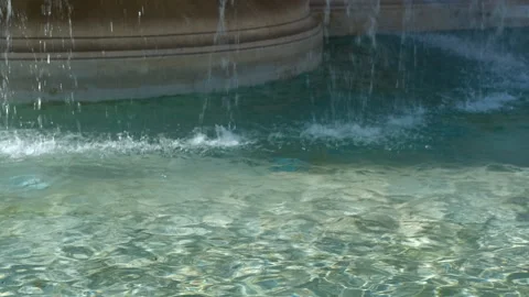 Water falling and splashing in a classic marble fountain Stock Footage 321190074