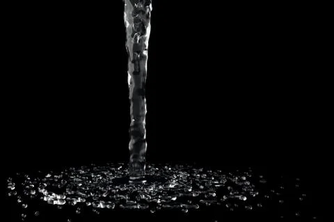 Water falling on a black plane Stock Illustration