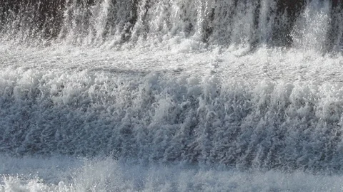 Water falling from dam Stock Footage 105186816