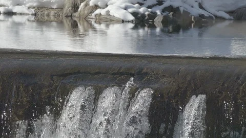 Water falling from dam slow motion Stock Footage 104825433