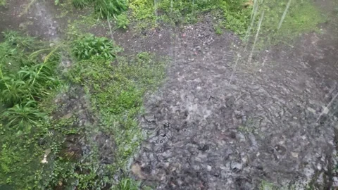 Water Falling down the Earth from the Sky 動画素材 296581448