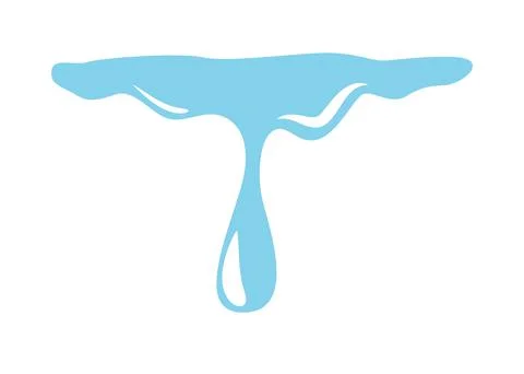 Water falling drop vector background in simple flat style isolated on white Stock Illustration