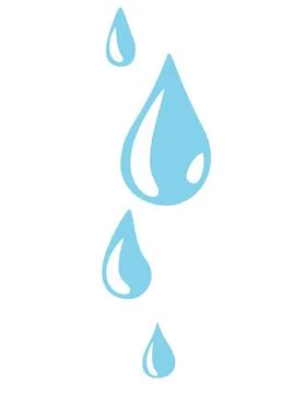 Water falling drop vector background in simple flat style isolated on white Stock Illustration