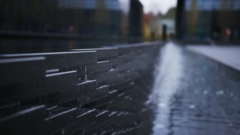 Water falling from an infinity pond 1 Stock Footage 103868619