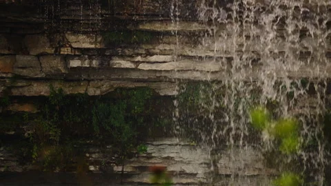 Water Falling in Narrow Streams Stock Footage 343480886