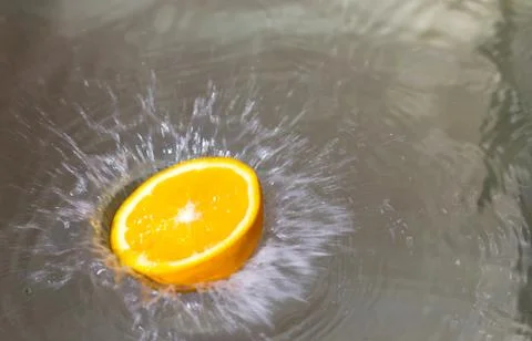 Water falling orange Stock-Fotos