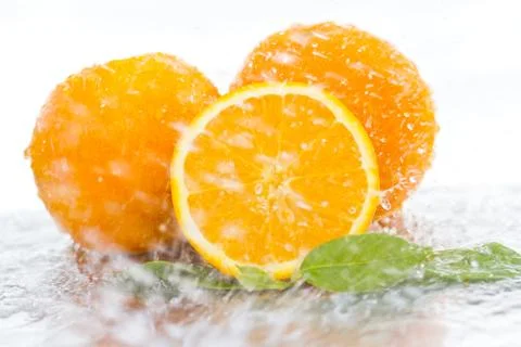 Water falling orange Stock-Fotos
