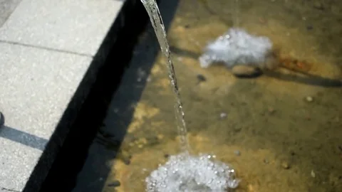 Water falling in a park Stock Footage 76217022