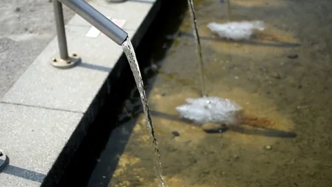 Water falling in a park Stock Footage 76217028