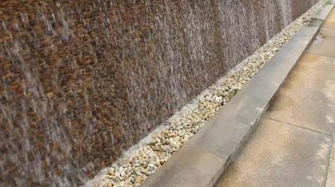 Water falling the pool Stock Footage 39855373