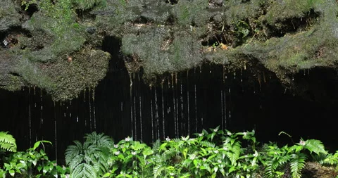 Water falling on the Rock Stockbeeldmateriaal 335371880