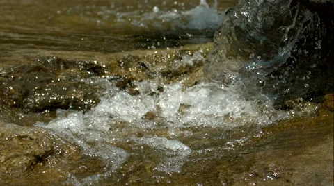 Water Falling on Rocks in Super Slow Motion Stock Footage 40480913