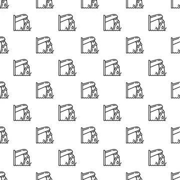 Water falling seamless pattern with drops and waves Illustrazione stock