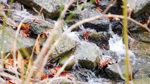 Water Falling through Rocks 4K Stock Footage 83944194