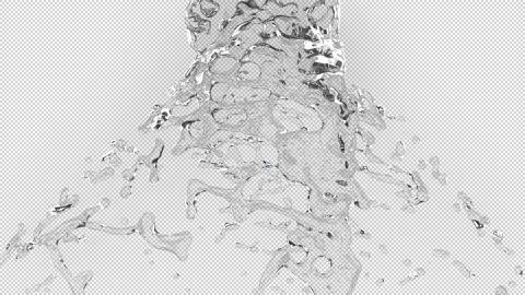 Water Falling Transparent Alpha Channel Stock Footage 146525635