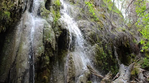Water falling waterfalls Stock Footage 34411643